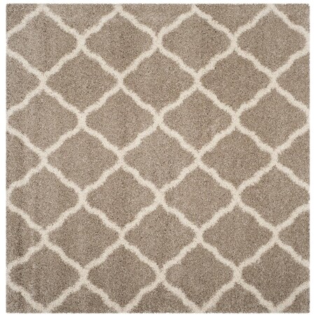 Safavieh 3 x 3 ft. Hudson Shag Power Loomed Square Area Rug; Beige & Ivory SGH283S-3SQ
